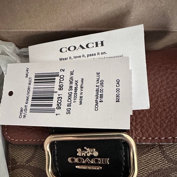 NWT Coach Signature Snap Wallet – Brown/Black Multi - Picture 5 of 8